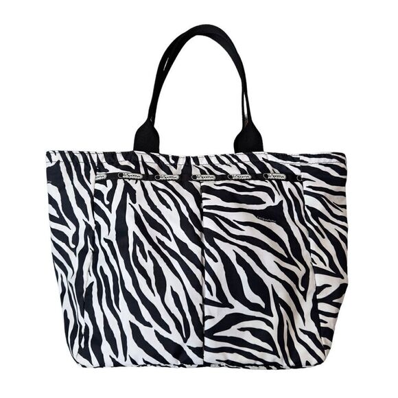Le Sportsac Black & White Zebra Tote Bag - Picture 1 of 15